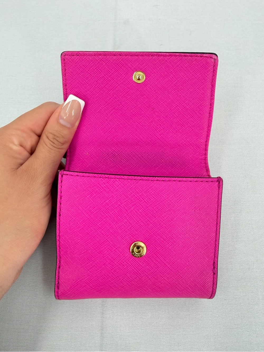 Kate Spade Cedar Street Tavy Saffiano Leather Pink Trifold Wallet Barbiecore - Picture 8 of 15